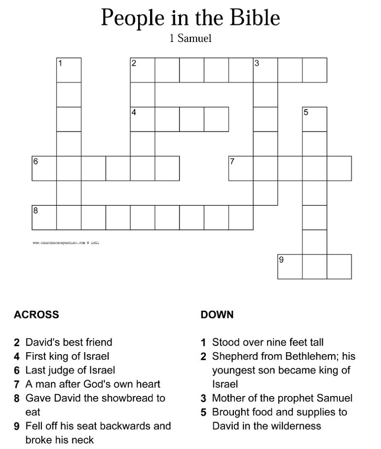 cross word puzzles for kids bible