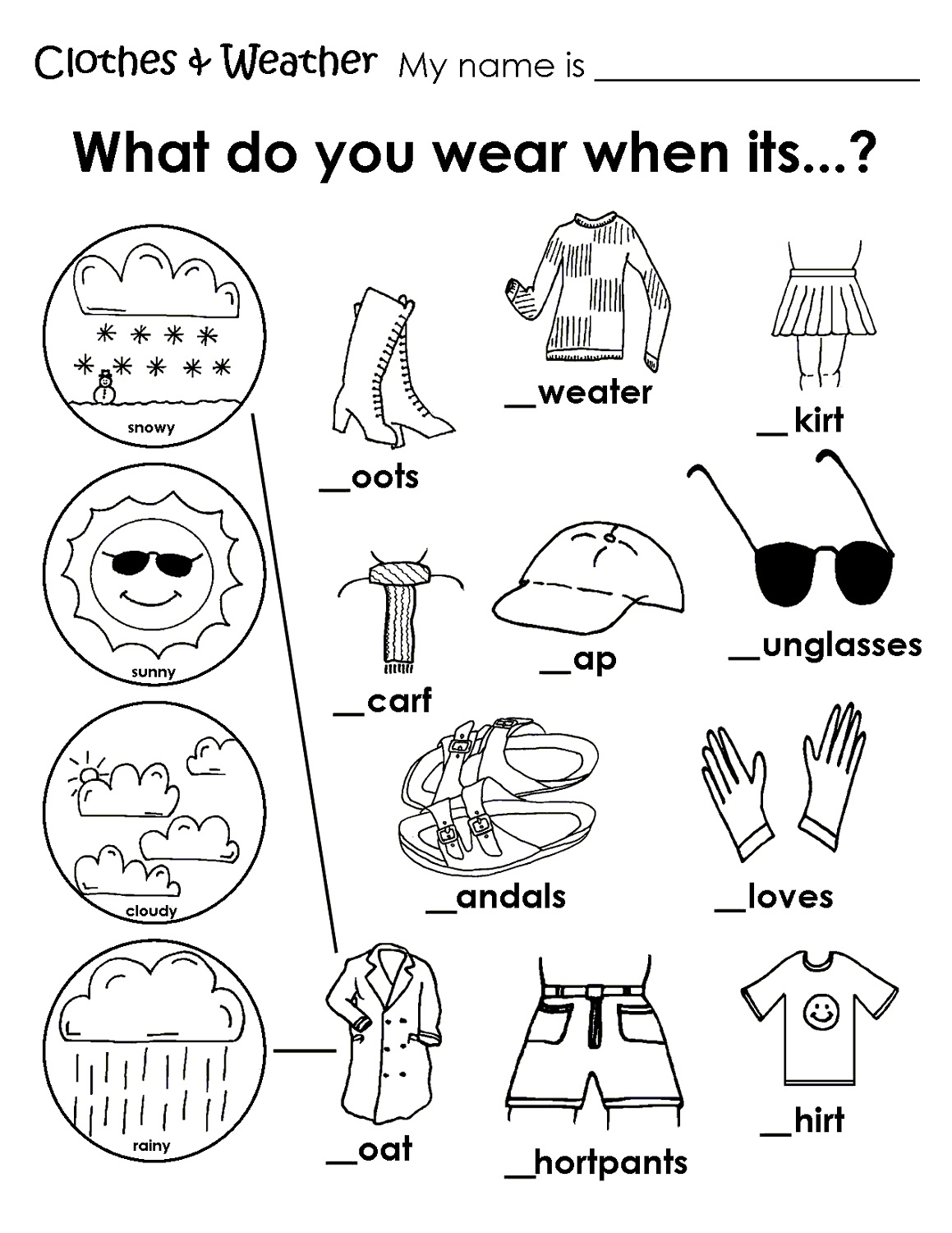 kids activity worksheets clothes