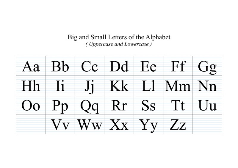 uppercase and lowercase letters for children