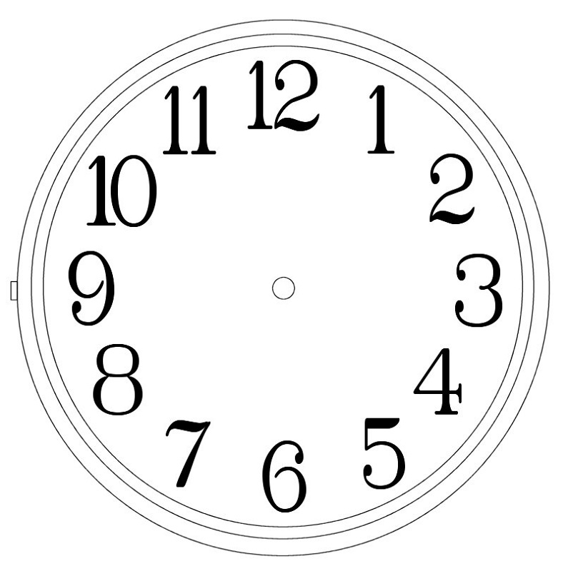 blank clock template face