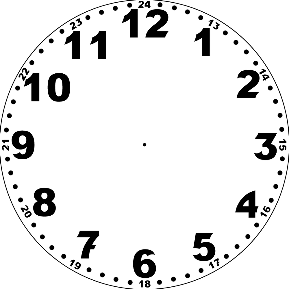 blank clock template to print
