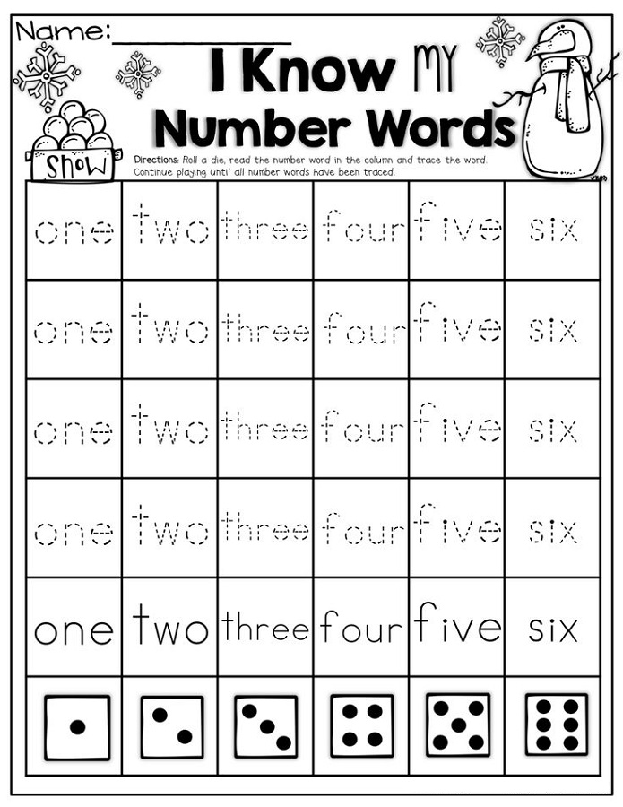 number words worksheet free