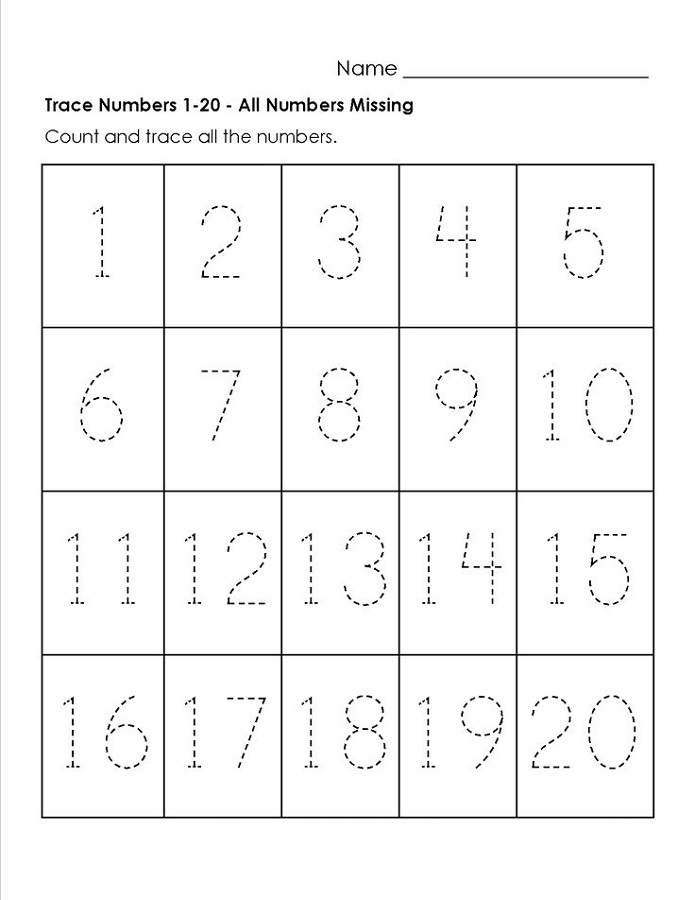 traceable numbers worksheets for kids