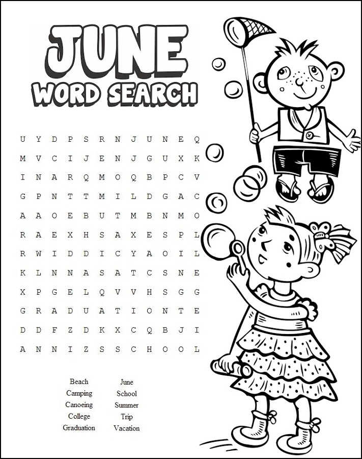 word search puzzles for kids printable