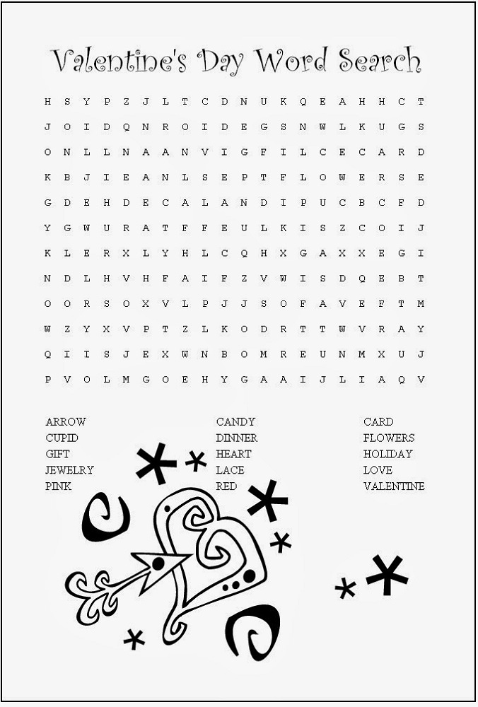 word search puzzles for kids valentine