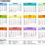 yearly calendar 2018 printable colorful