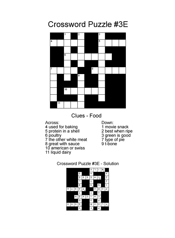 free crosswords for kids easy