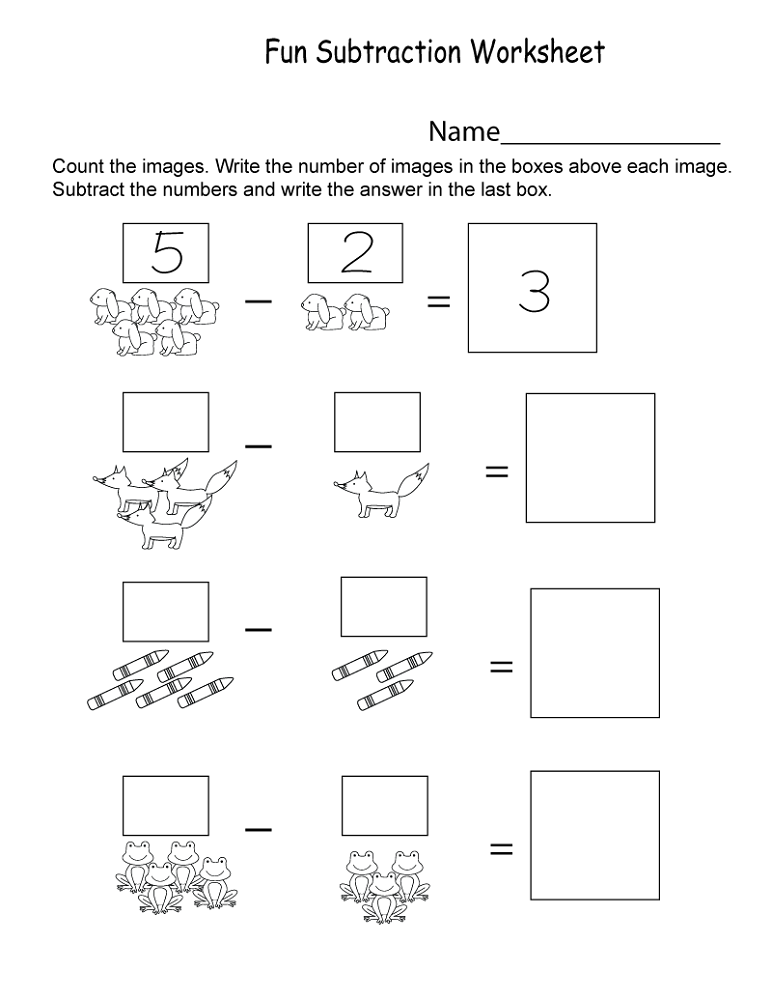 fun sheets for math kindergarten