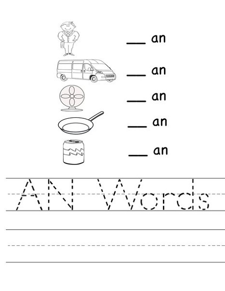 A An the Worksheets for Toddlers