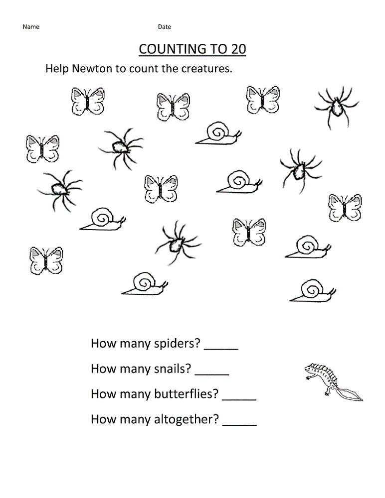 Free Printable Math Worksheets for Kindergarten Counting