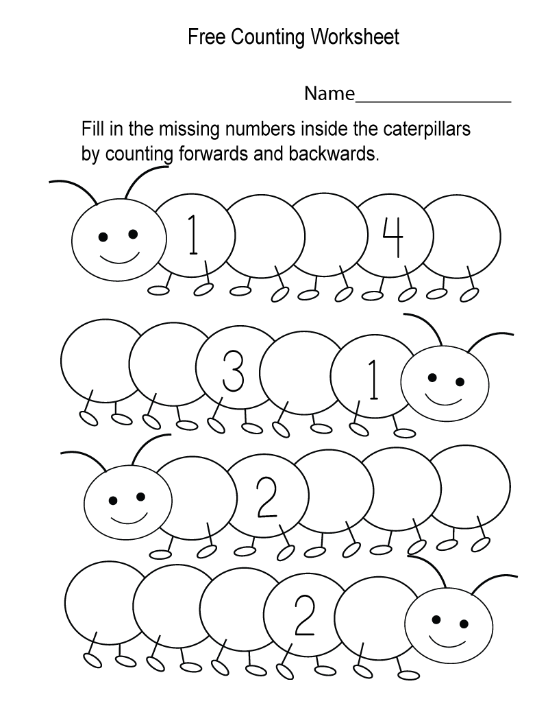 Free Printable Worksheets for Kindergarten Counting