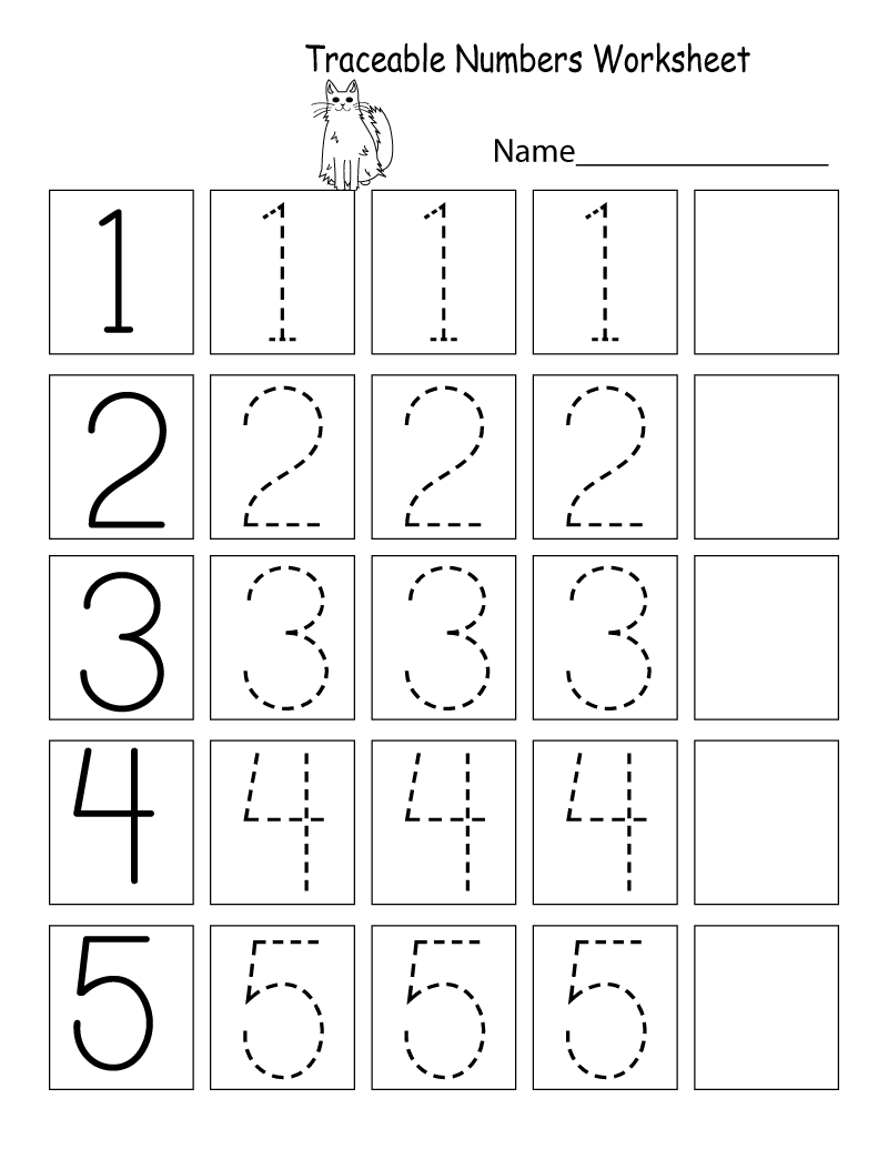 Free Printable Worksheets for Kindergarten Number