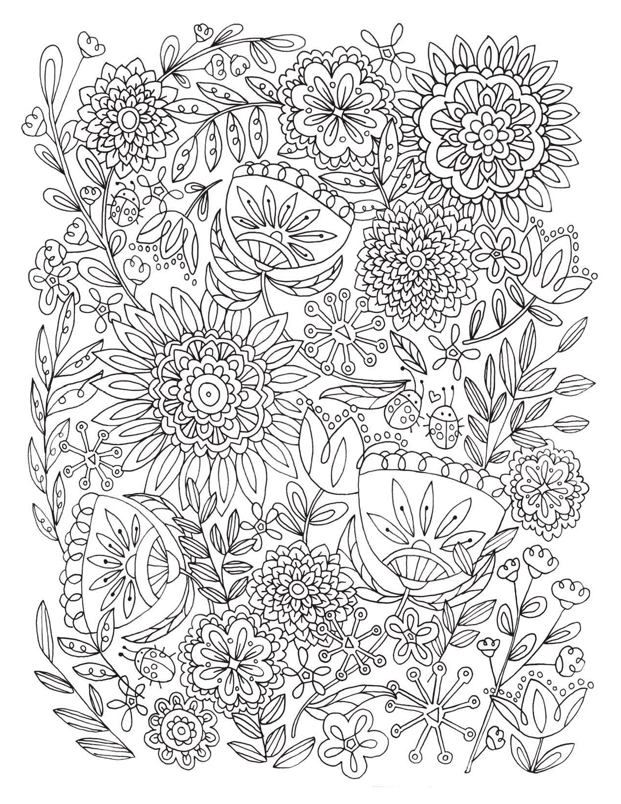 Flower Coloring Pages for Adults