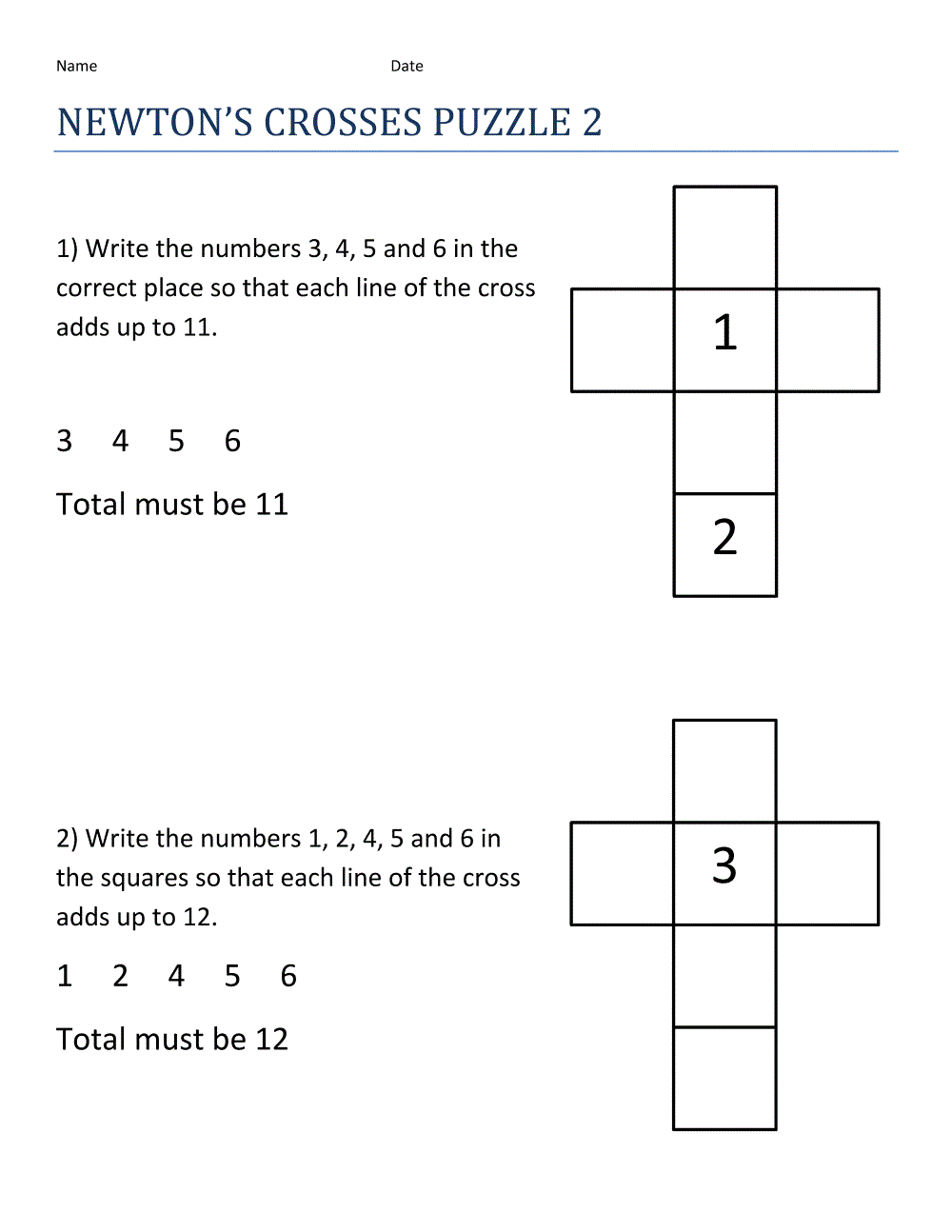 Math Puzzle Worksheets 2nd