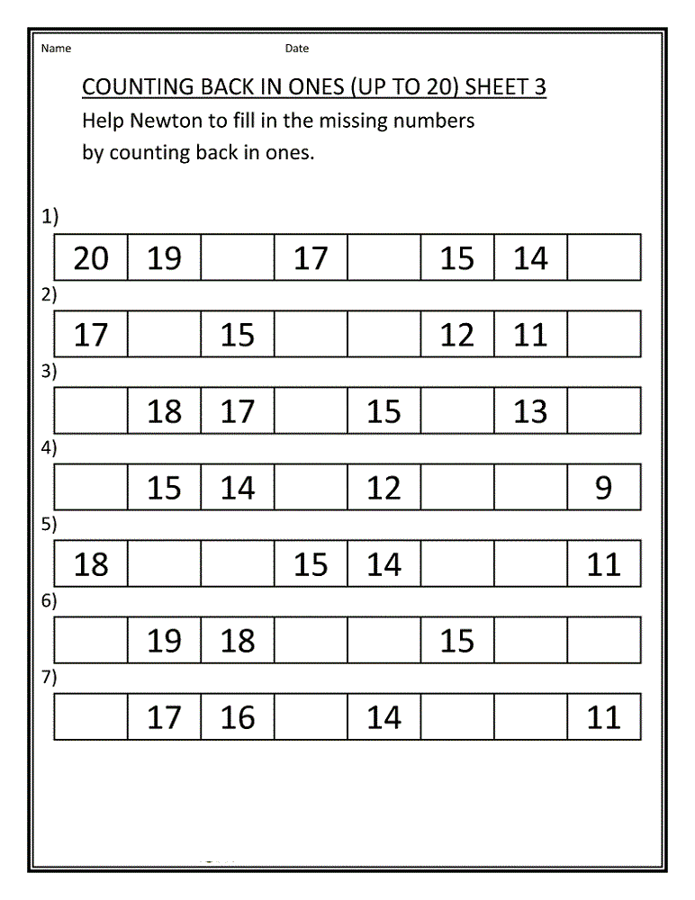 Primary School Worksheets Counting