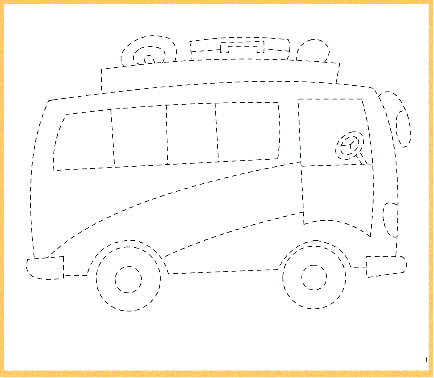 Tracing Activities for Toddlers Bus