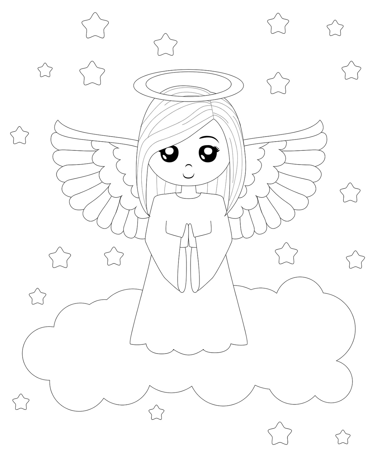 Angel Coloring Pages Cute