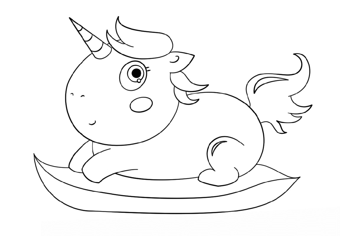 Baby Unicorn Coloring Pages Chibi