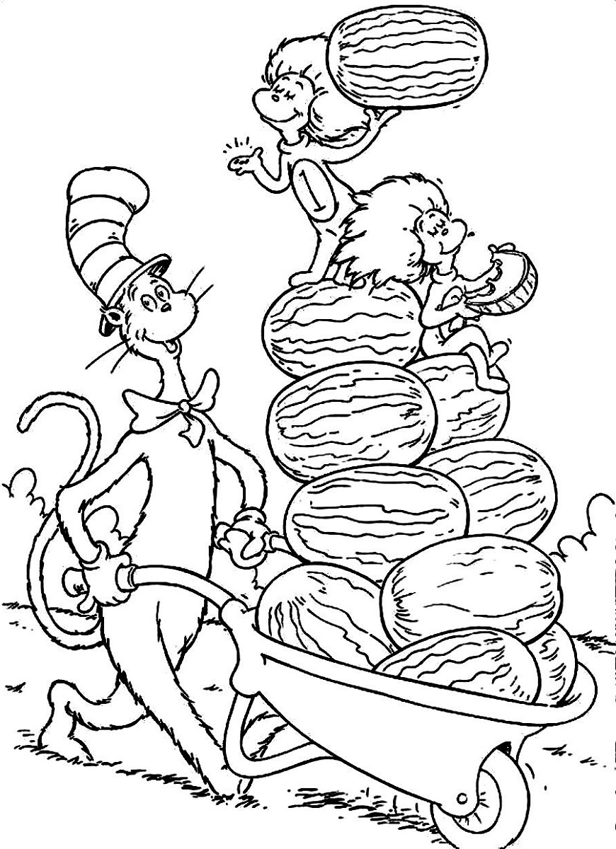 Cat In The Hat Coloring Pages For Kids