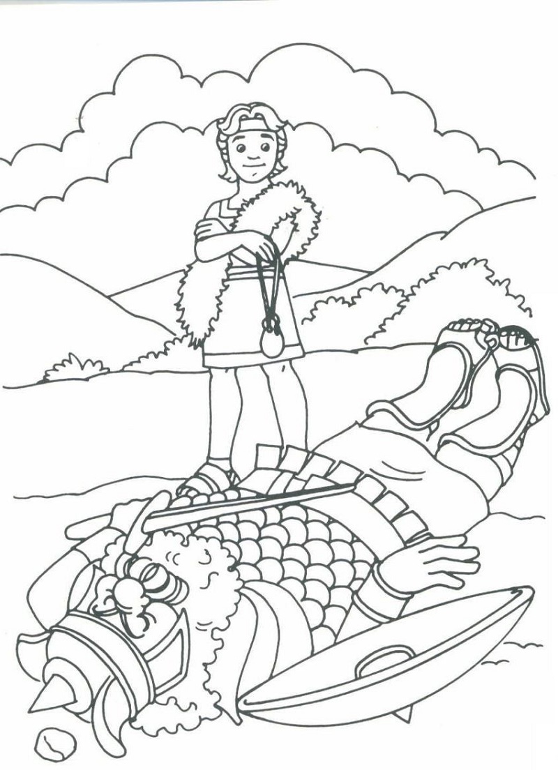 David And Goliath Coloring Page For Kids