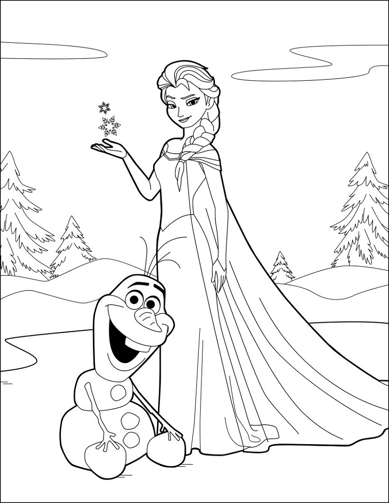 Elsa Coloring Pages And Olaf