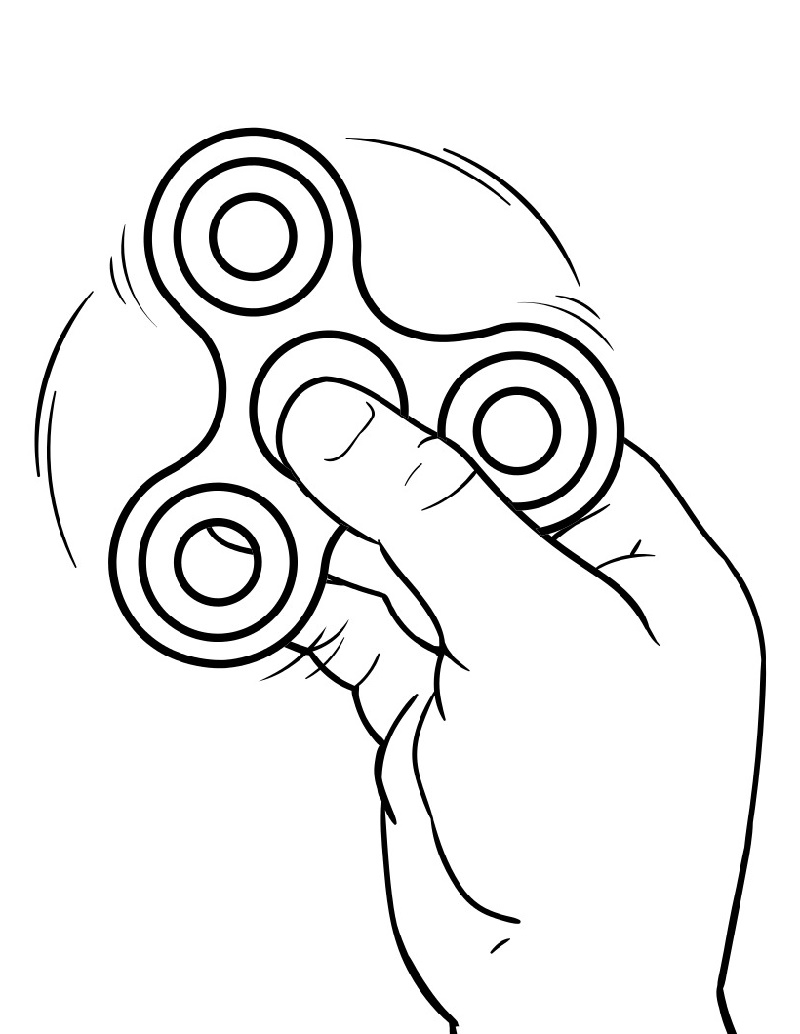 Fidget Spinner Coloring Pages Spinning