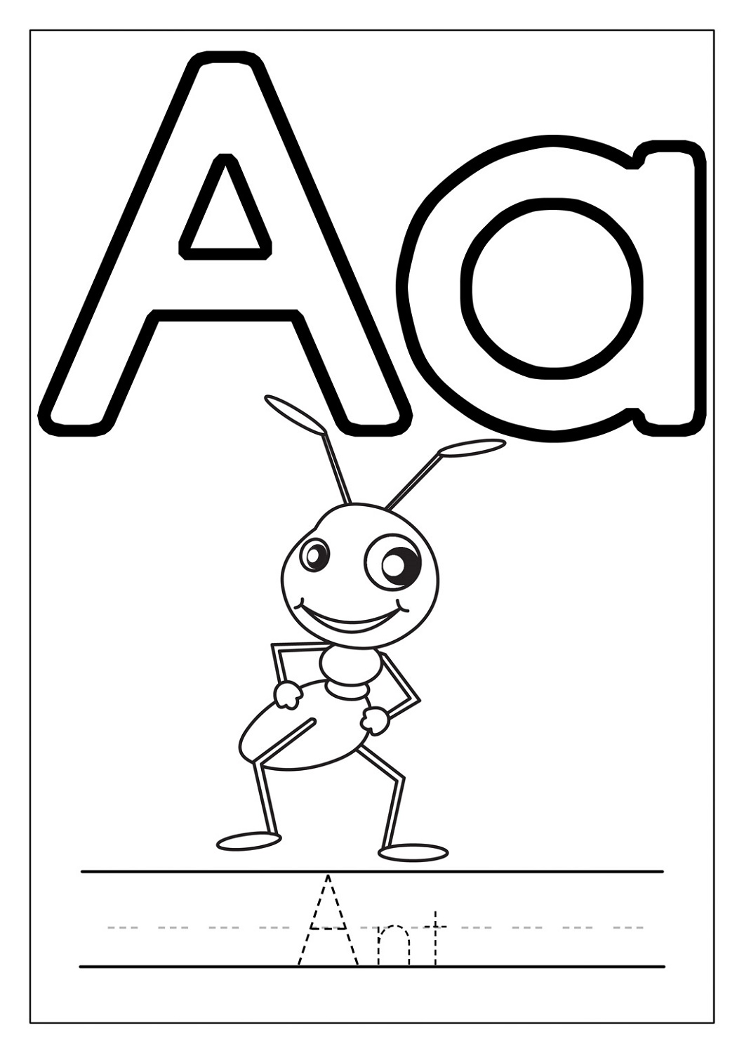 Letter A Coloring Pages For Kids