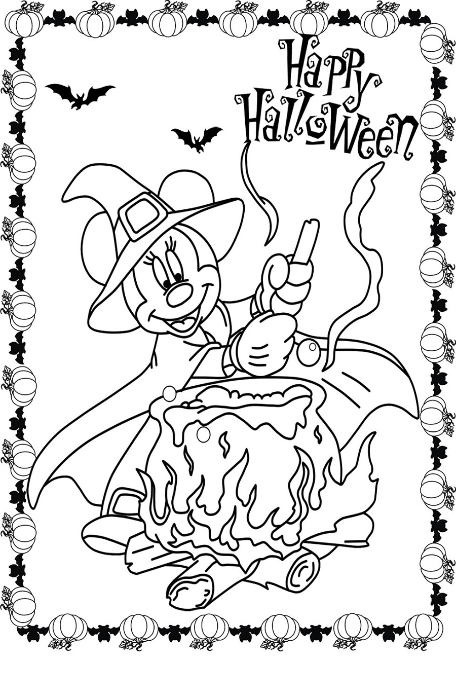 Mickey Mouse Halloween Coloring Pages Printable