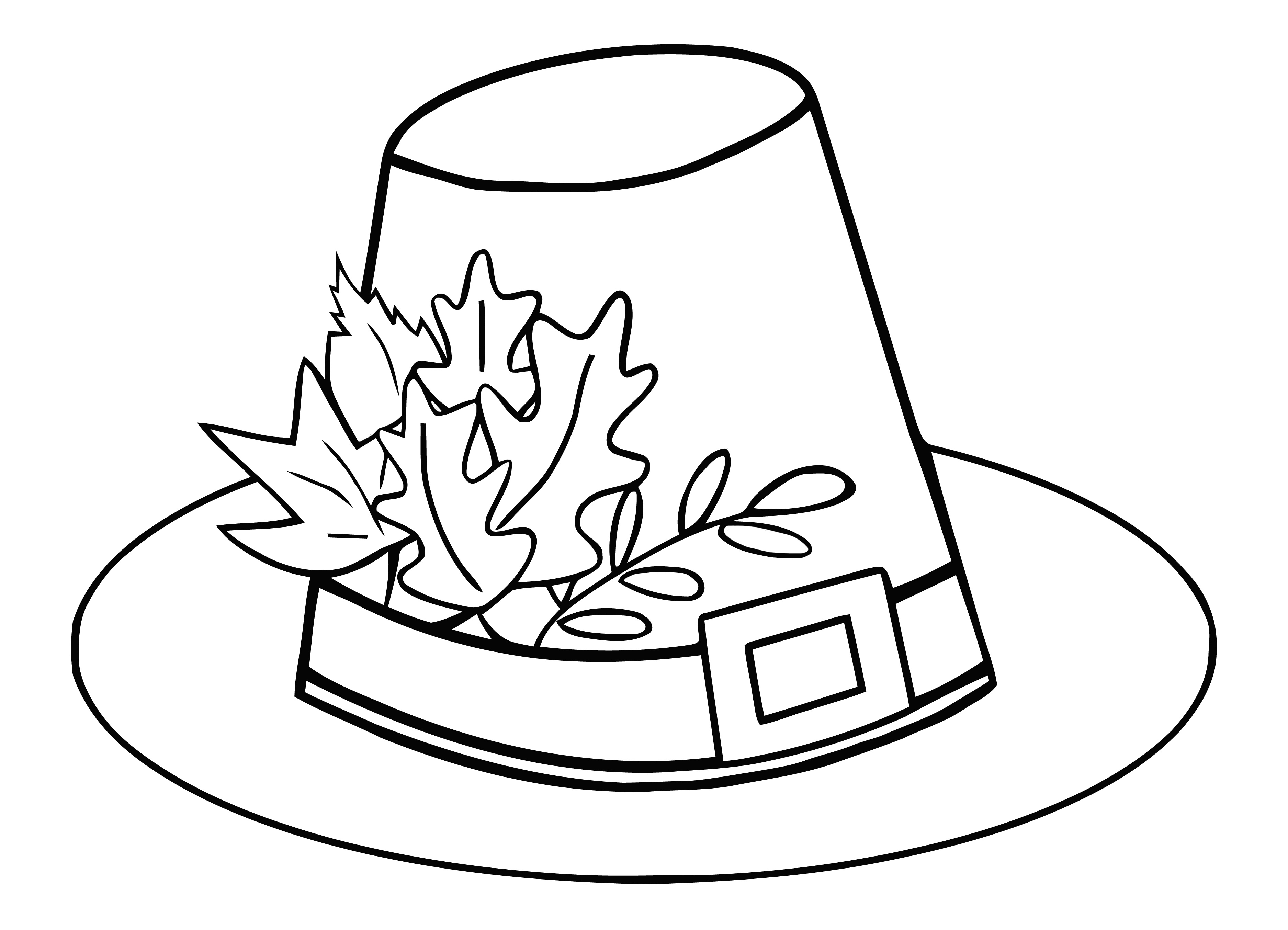 Thanksgiving Coloring Pages Pilgrim's Hat