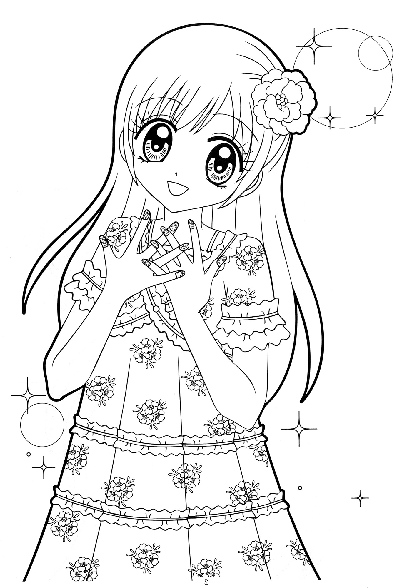 Anime Girl Coloring Pages Free