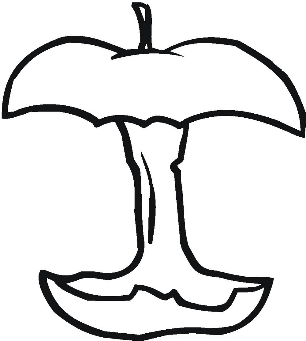 Apple Coloring Pages Eaten