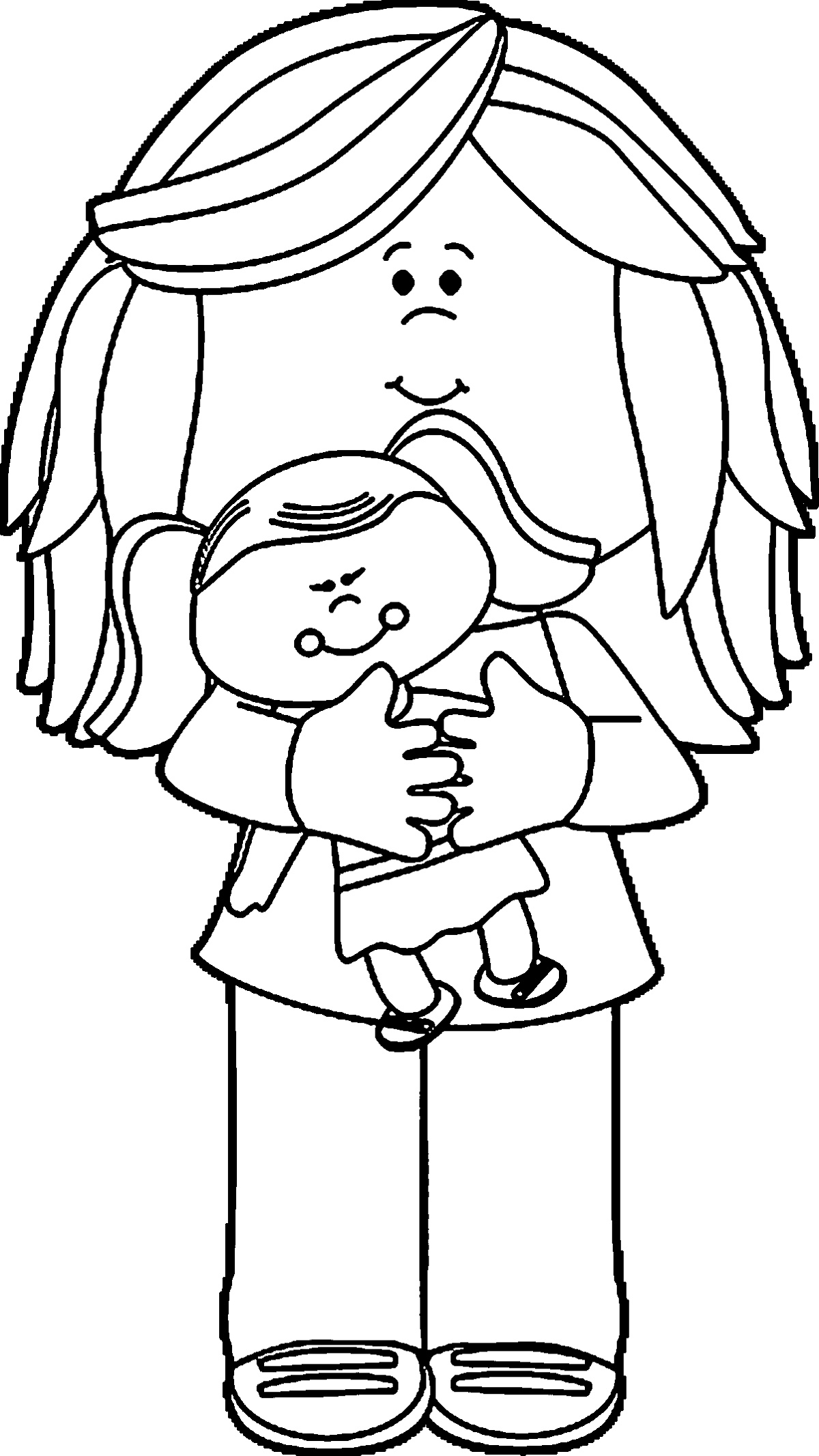 Baby Doll Coloring Page For Kids