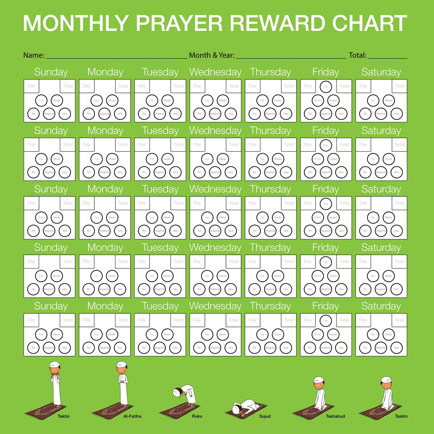 Childrens Reward Chart Prayer
