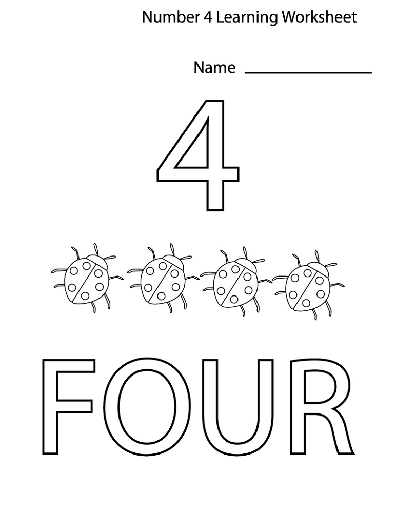 Educational Worksheets For 4 Year Olds Number