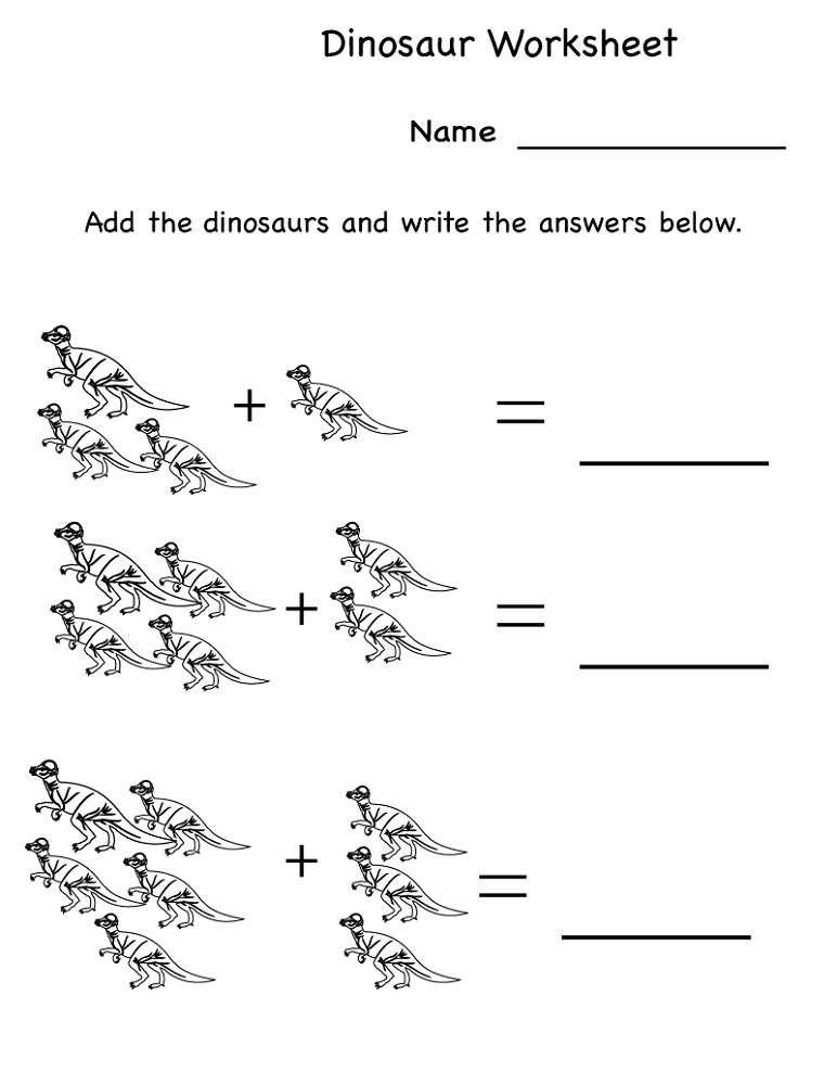 Educational Worksheets For Kindergarten Dinosaur