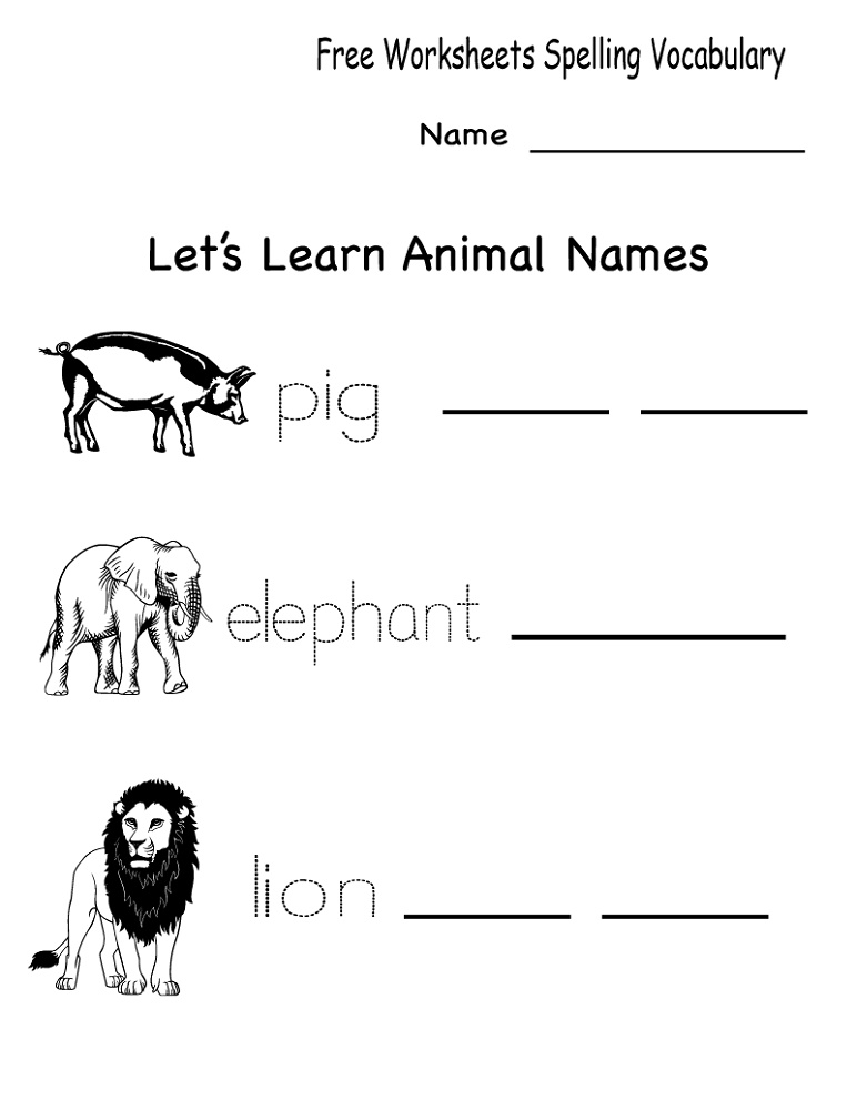 English For Kindergarten Free Worksheet Spelling
