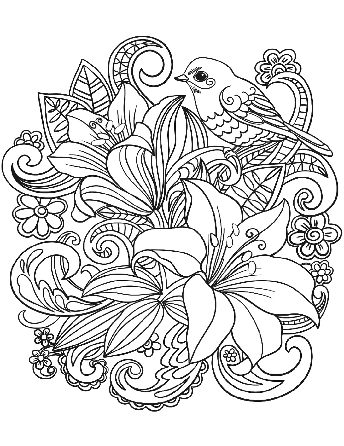 Flower Coloring Sheets Skylark