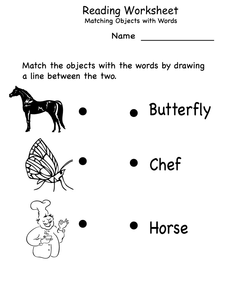 Kindergarten English Worksheets Free Printables Matching
