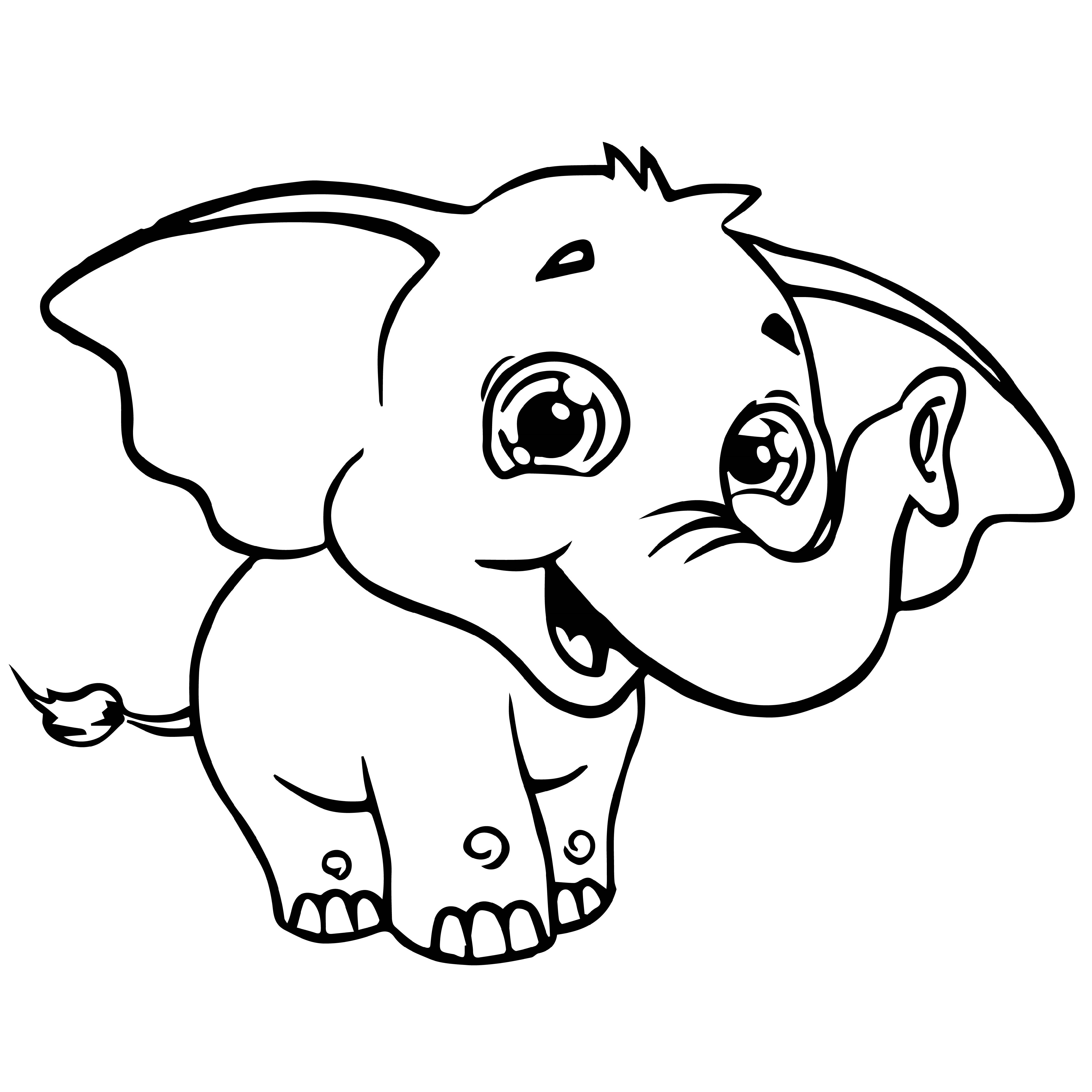 Little Baby Elephant Coloring Pages