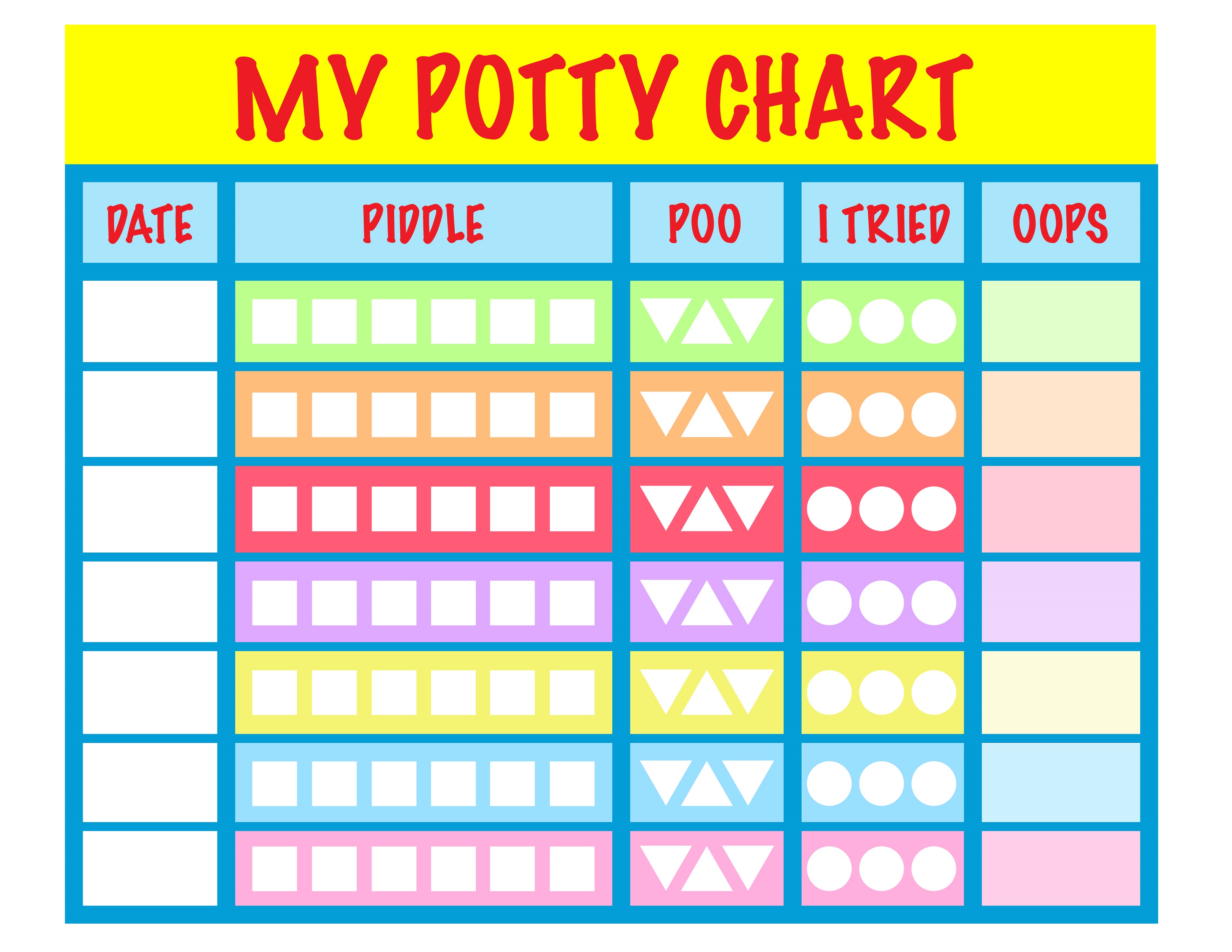 Potty Training Reward Chart Printable