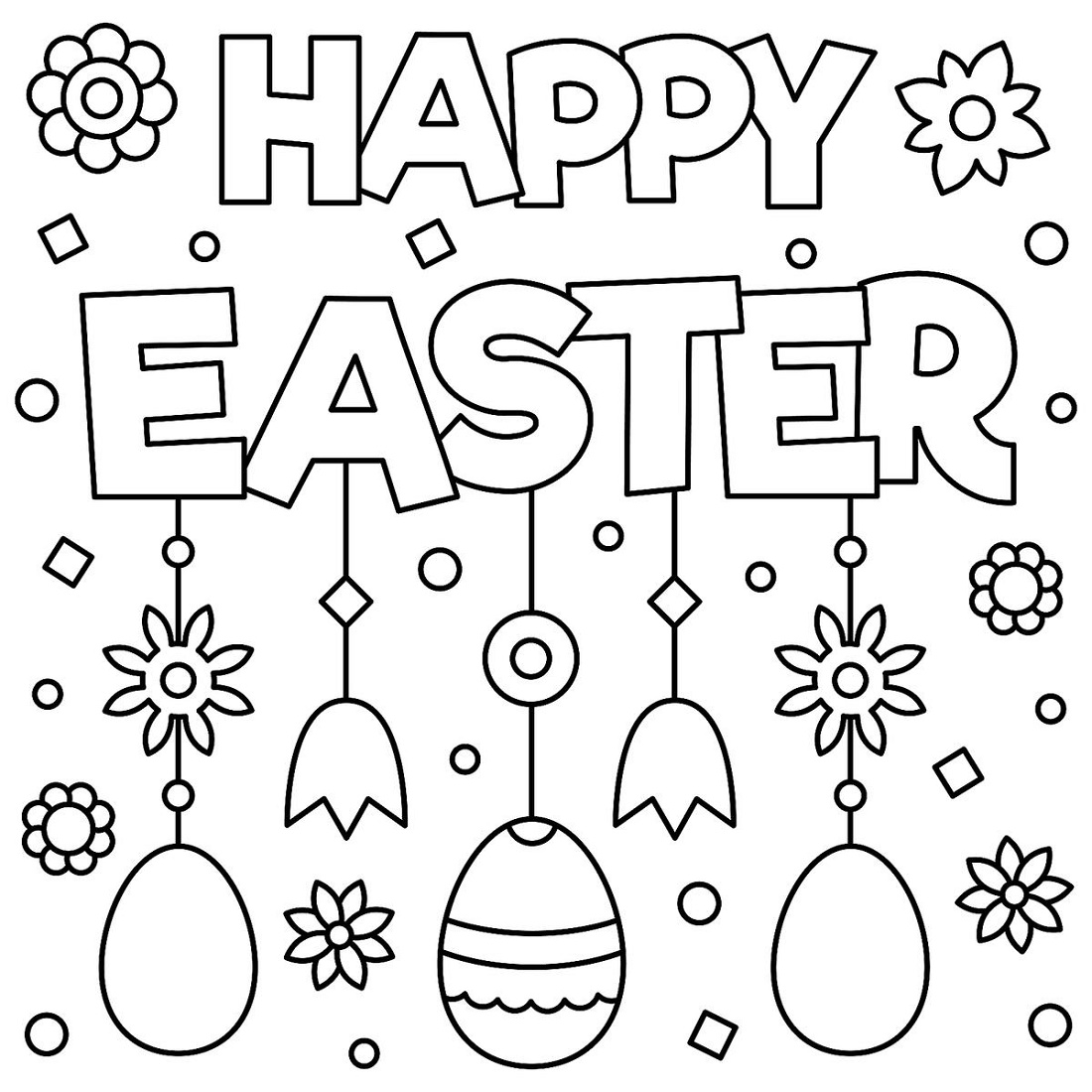 Printable Easter Coloring Pages Happy Easter