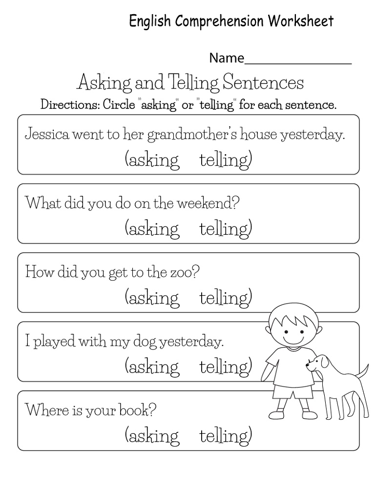 Printable English Worksheets Comprehension
