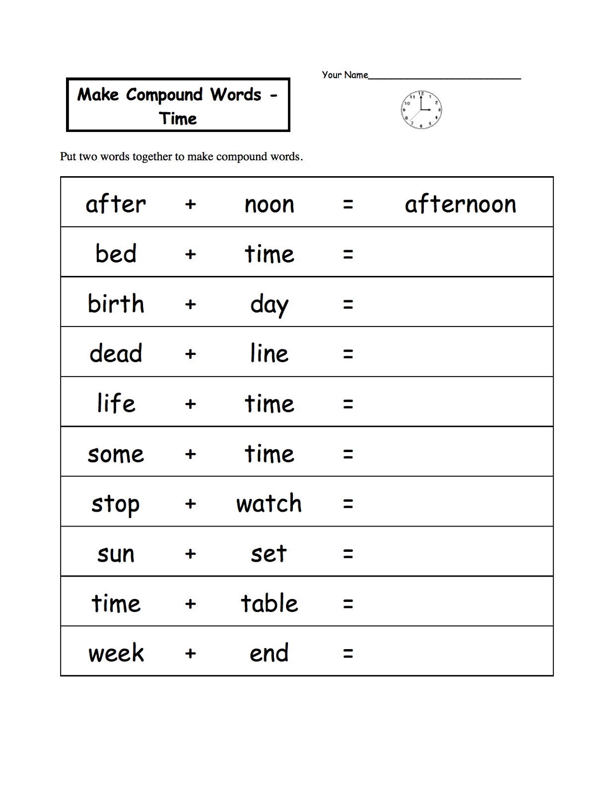 Printable English Worksheets Year 1
