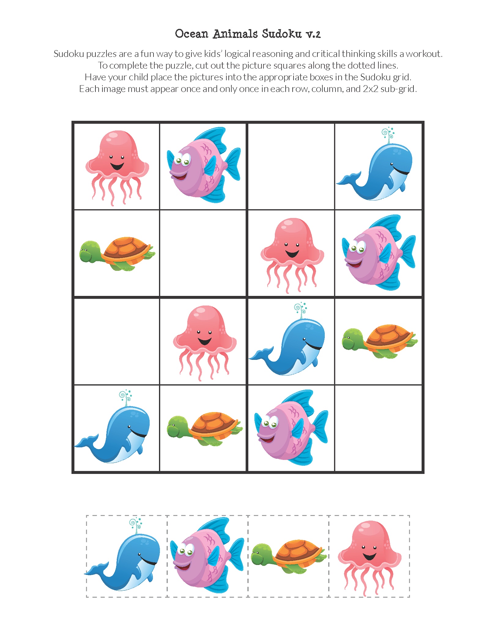 Printable Puzzles For Children Sudoku