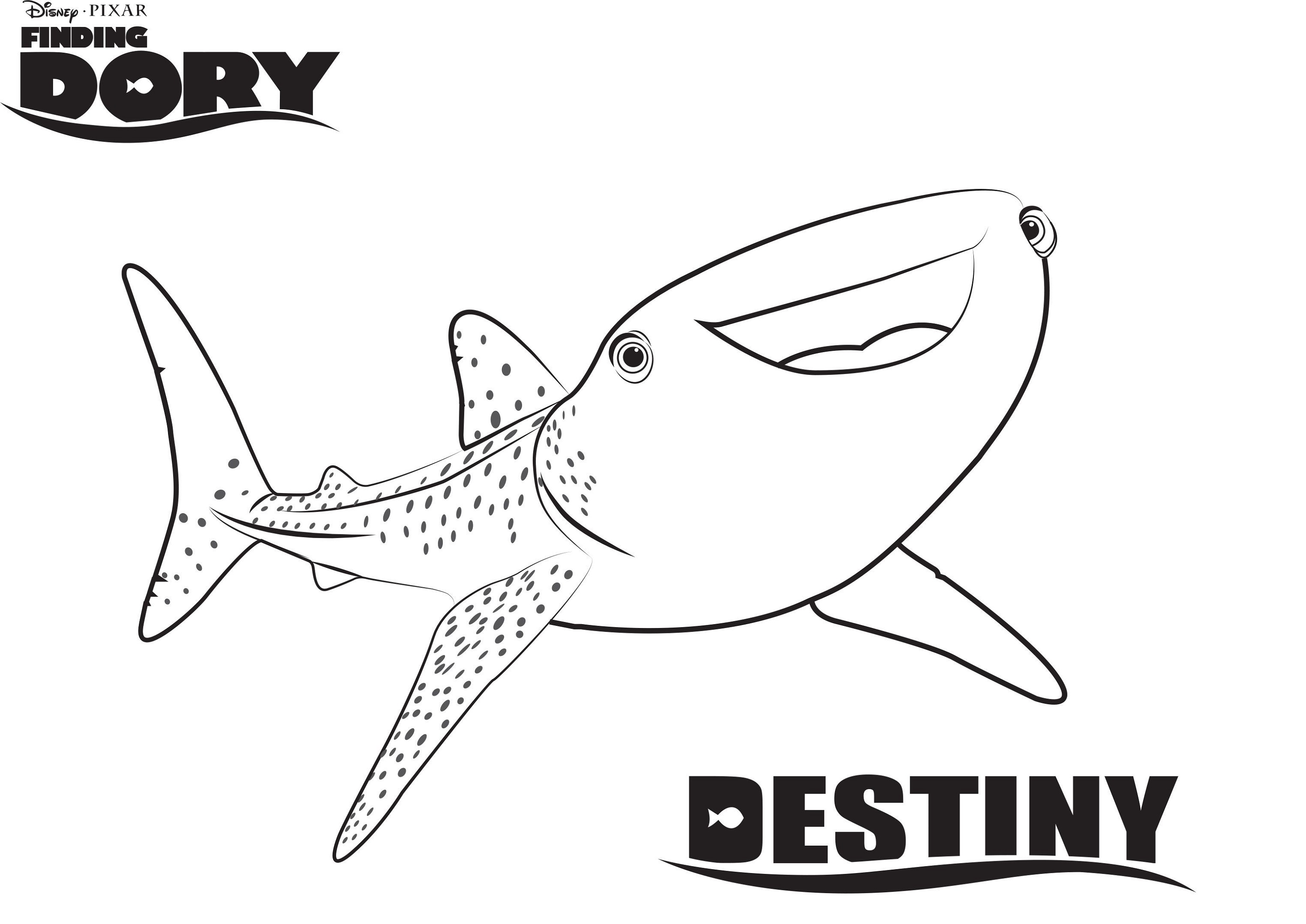Finding Dory Coloring Pages Destiny