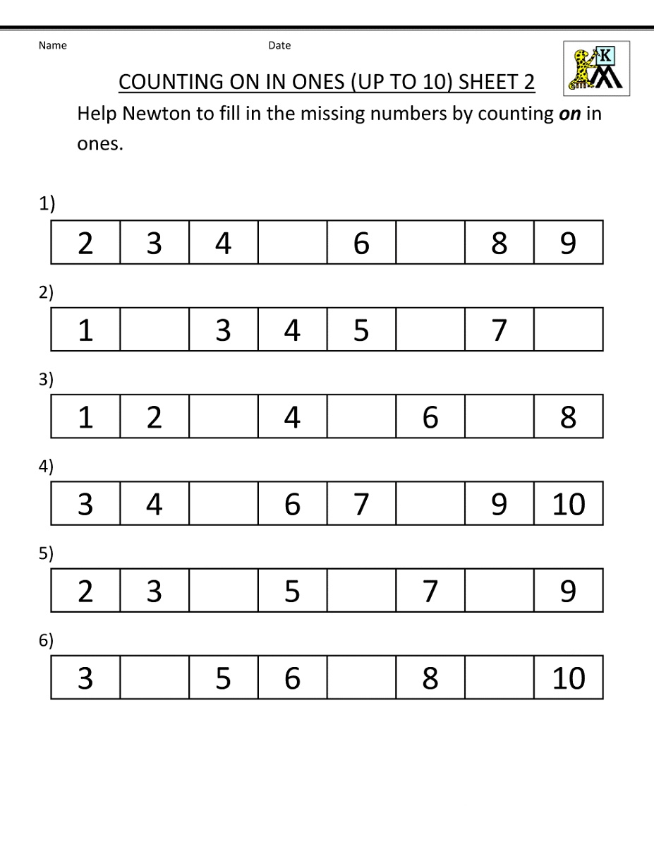 Free Math Printouts Counting