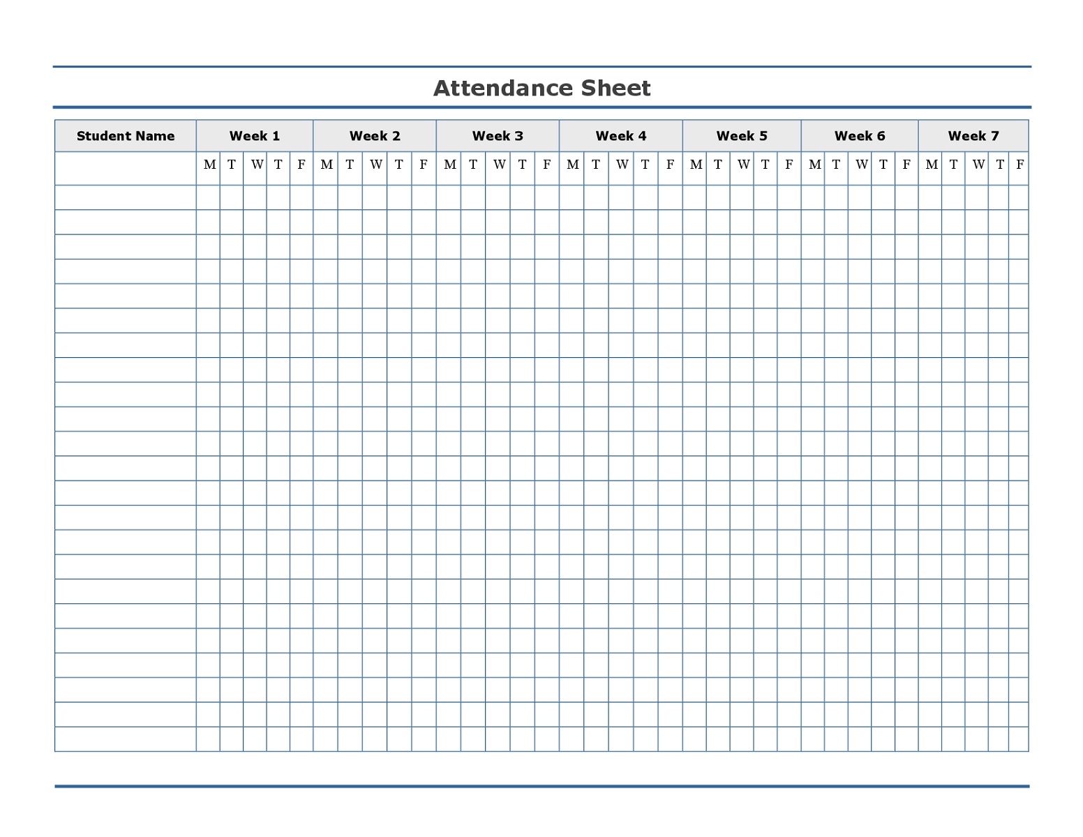 Free Printables for Teachers Attendance Sheet