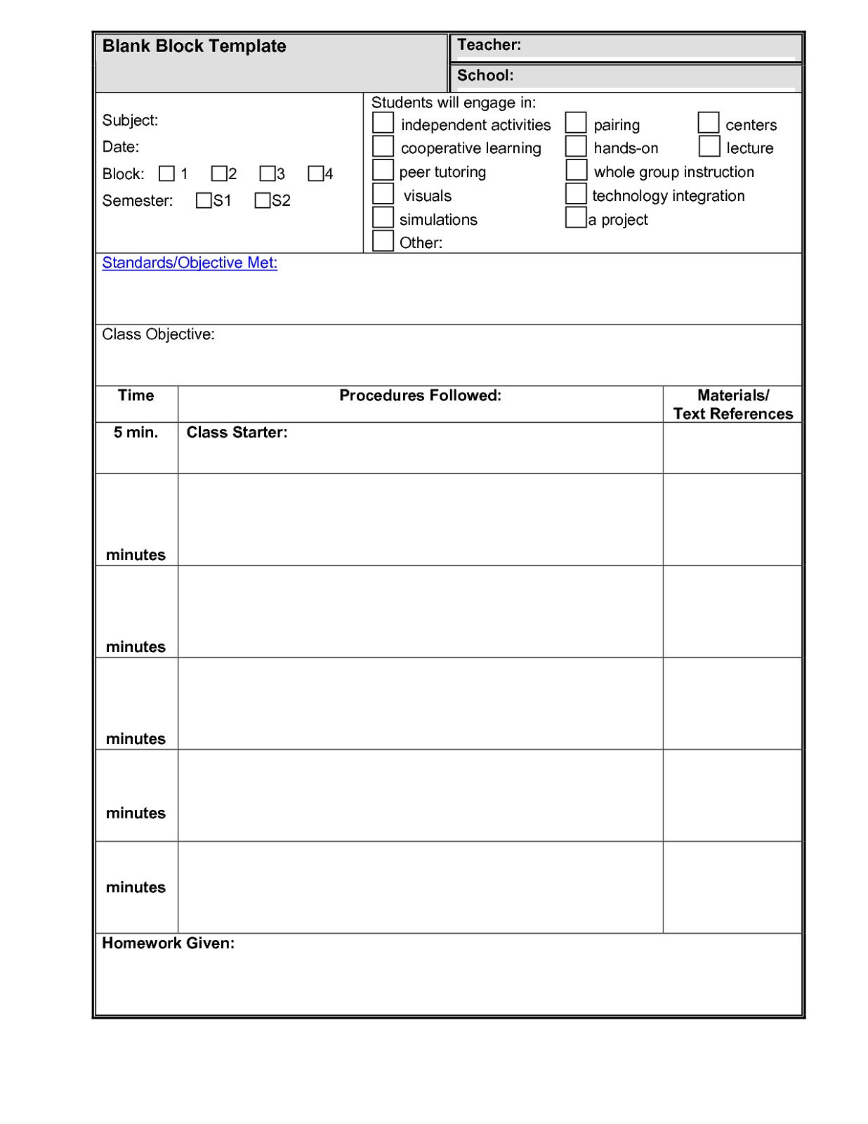 Free Printables for Teachers Template
