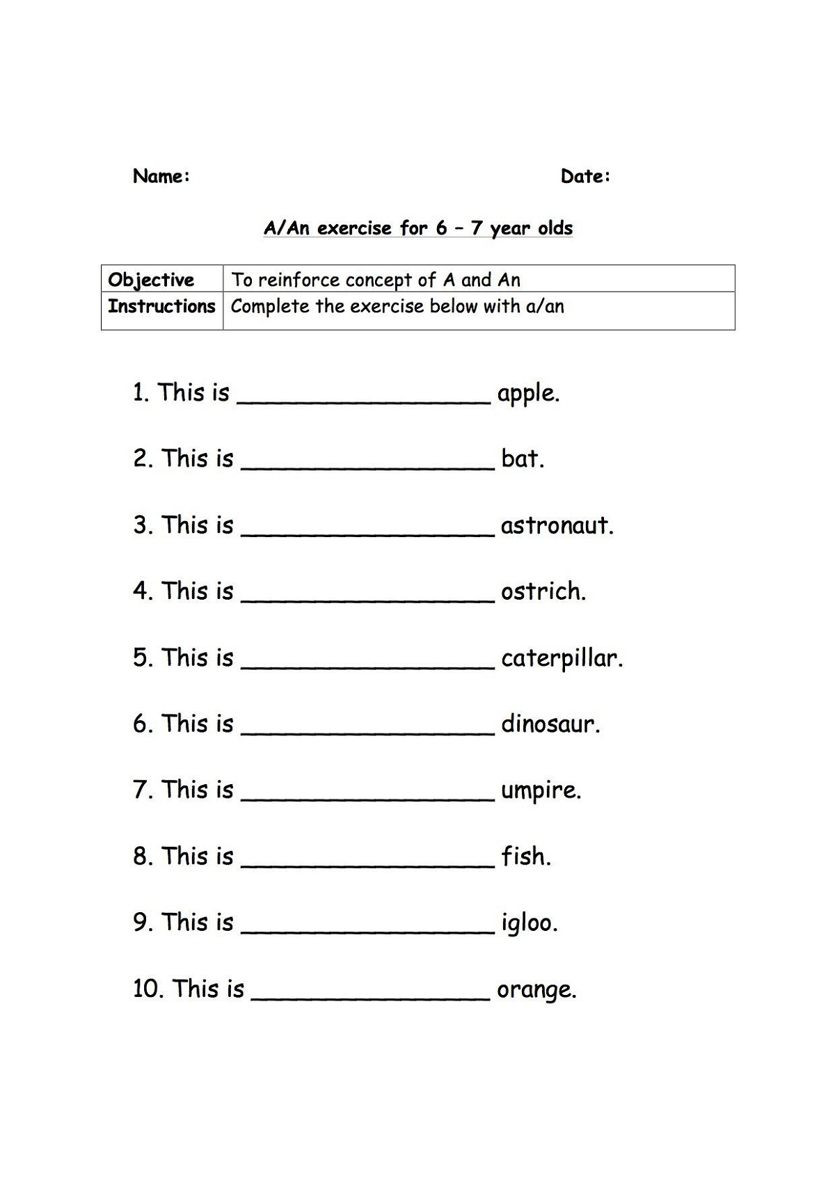Activities For 7 Year Olds Printable English Article