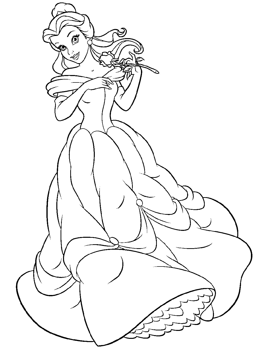 Belle Coloring Pages Dress